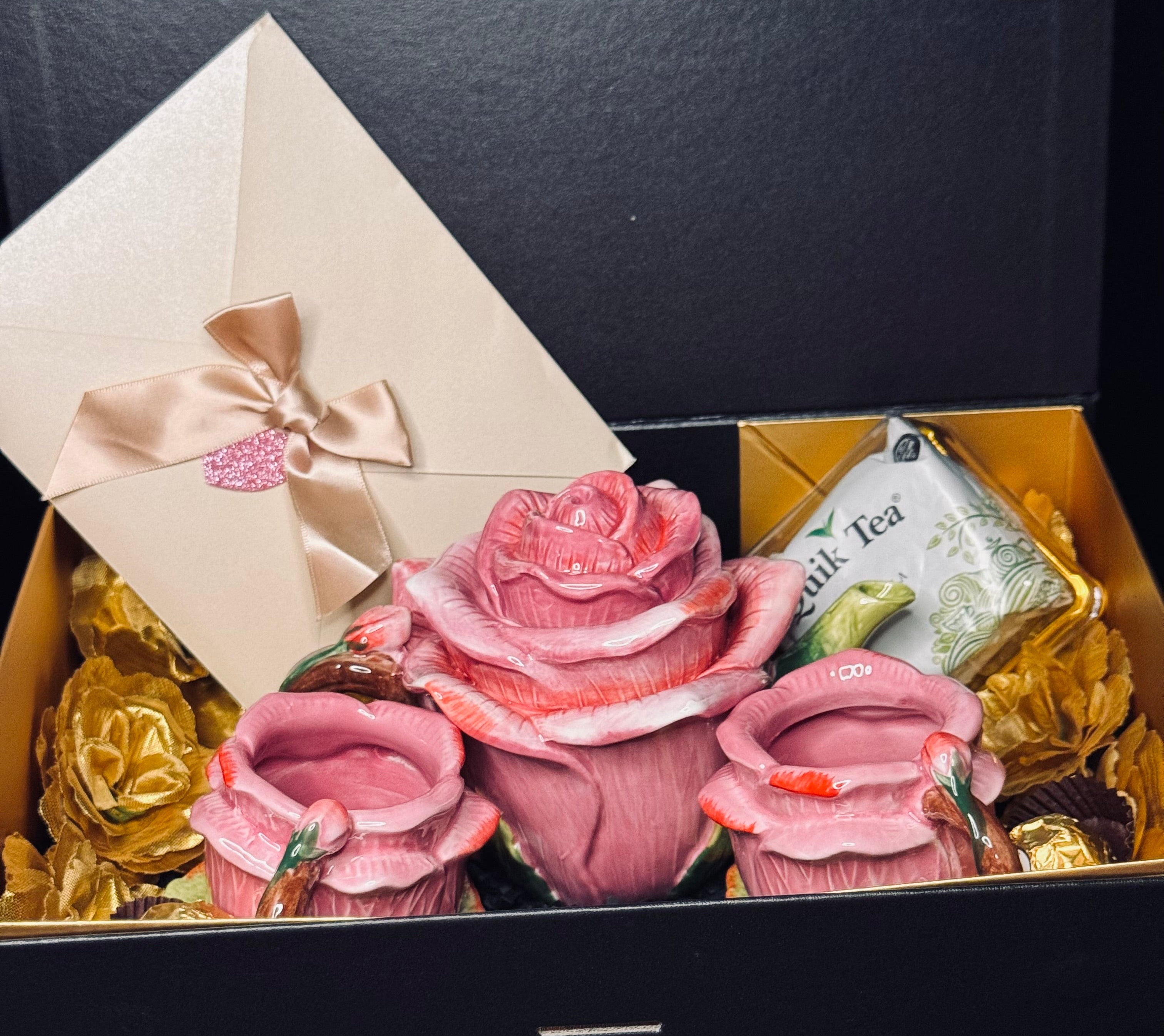 Letters & Roses Rose Tea Set | Luxury Tea Gift Box
